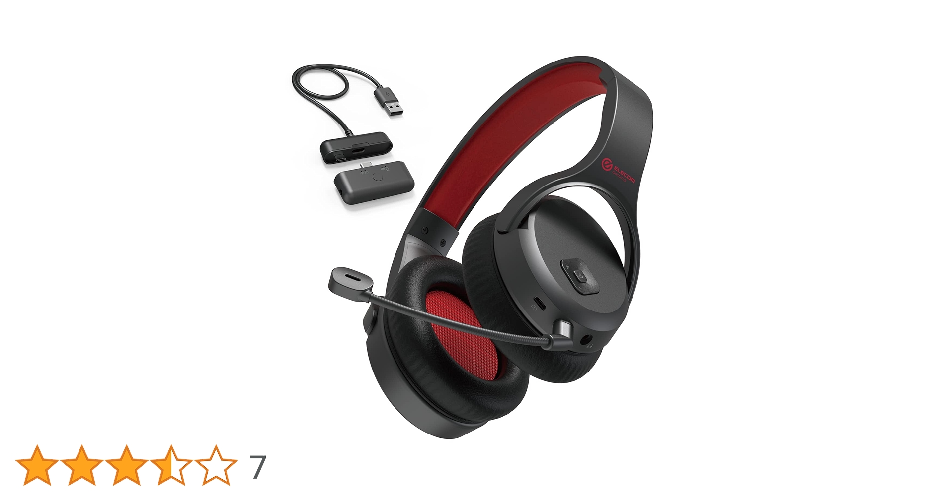 ELECOM HS-GMW70BK ゲーミングヘッドセット 2.4GHzワイヤレスステレオゲーミングヘッドセット | エレコム